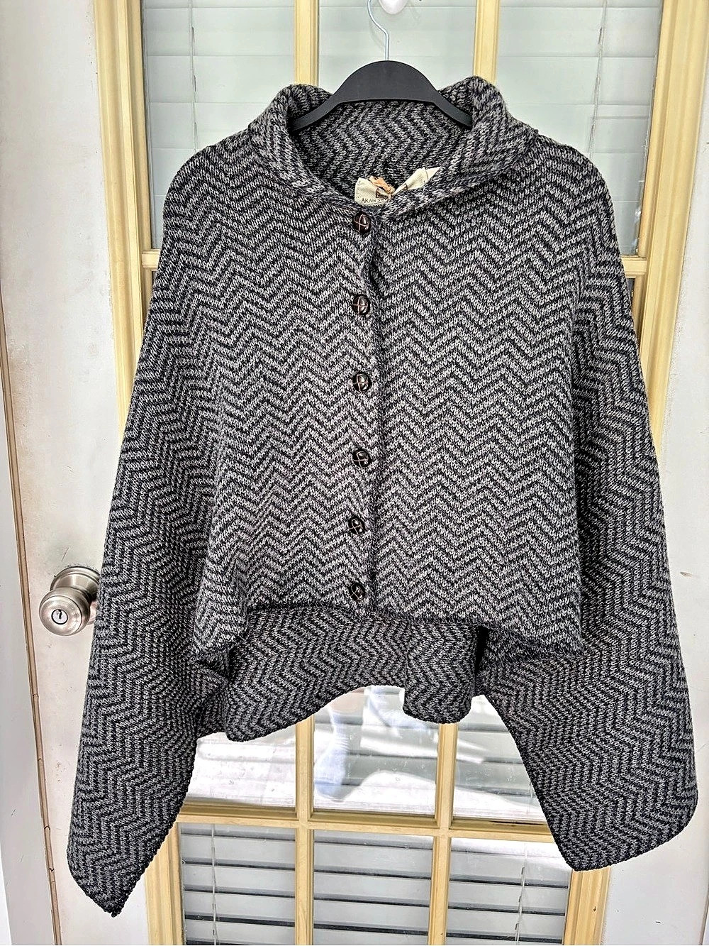 Aran Sweater Market Herringbone Poncho Herringbone Merino Wool Poncho NWT